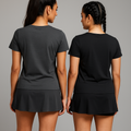 Yellowcrop gray fitted t-shirt, front view on model